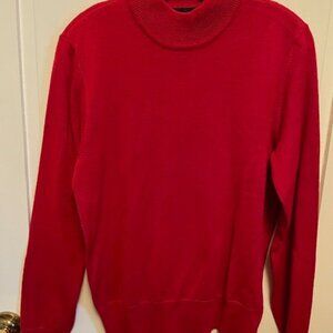 Kasper Knit Mock Turtleneck Sweater Women Red M